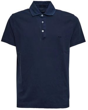 Fay Embroidered Polo Shirt - Blue