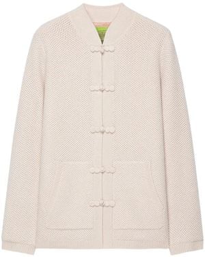 Shanghai Tang Tang Frog-Fastening Cardigan - White