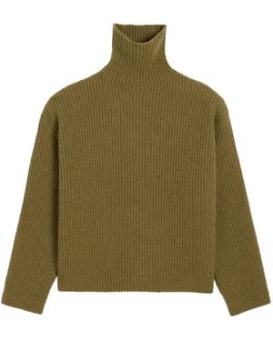 Ami Paris Funnel-Neck Wool Jumper - Green
