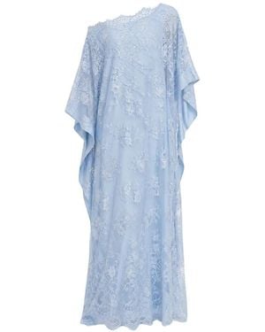 Self-Portrait Embellished Lace Kaftan Maxi Dress - Blue