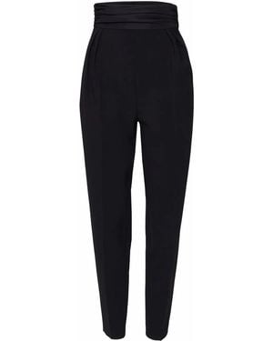 Carolina Herrera High-Waist Tapered-Leg Trousers - Black