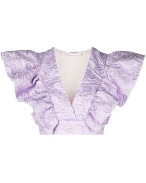 Philosophy Di Lorenzo Serafini Top Crop Con Ruches - Viola