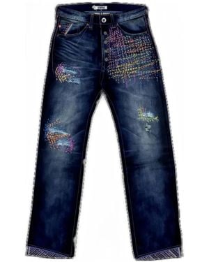Staple Embroidered Jeans - Blue