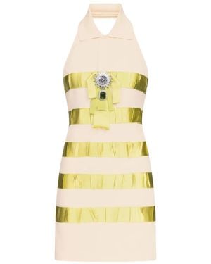 Area Crystal-Embellished Polo Dress - Yellow