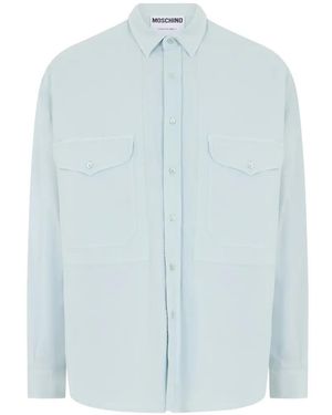 Moschino Button-Up Flap-Pocket Shirt - Blue
