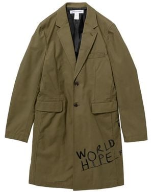 Comme des Garçons Slogan Design Coat - Green