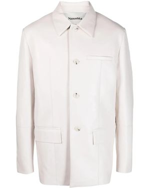 Nanushka Danick Leather Jacket - White