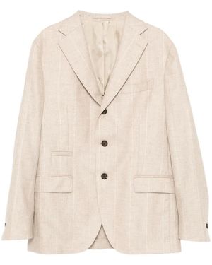 Eleventy Pinstripe Blazer - Natural