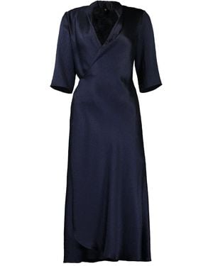 Peter Cohen Wrap-Effect Midi Dress - Blue