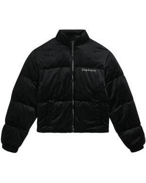 Juicy Couture Velours-Jacke Mit Strass - Schwarz