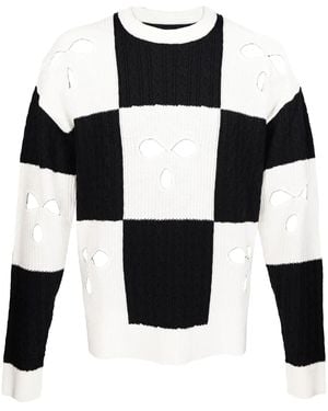 Mostly Heard Rarely Seen Karierter Pullover Mit Cut-Out - Schwarz
