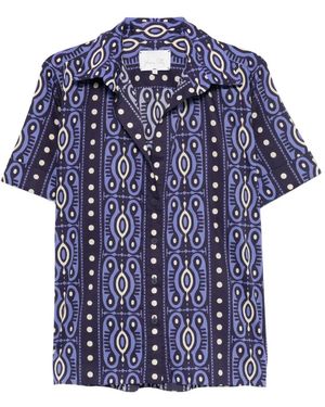 Johanna Ortiz Salty Promises Buttoned-Patterned Shirt - Blue