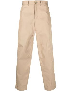 Lanvin Straight Leg Trousers With Ankle Zips - Natural