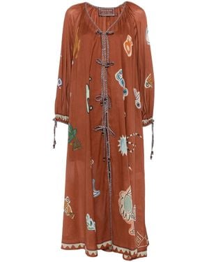 ALÉMAIS X LRNLE Midikleid mit Schleifenverschluss - Braun