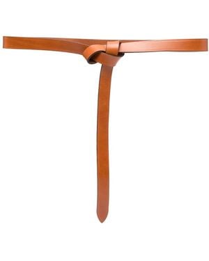Isabel Marant Kirka Calfskin Leather Belt - White