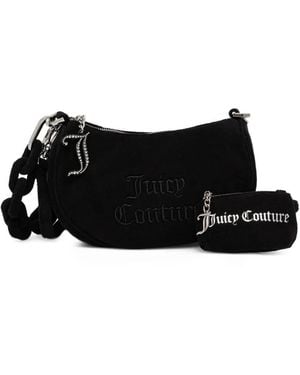 Juicy Couture Logo-Detail Zip-Fastening Shoulder Baga - Black