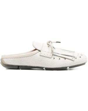 Wales Bonner Montego Fringed-Detail Mules - White