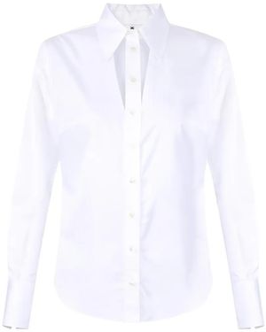 Elisabetta Franchi Cotton Shirt With Cut-Out And Embroideries - White