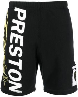 Heron Preston Logo-Print Jersey Track Shorts - Black