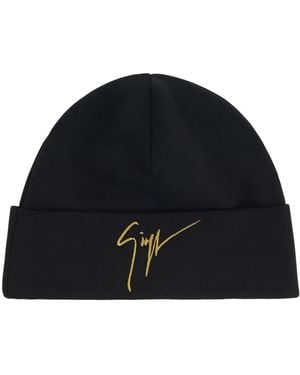 Giuseppe Zanotti Mhilo Beanie Mit Logo-Stickerei - Blau
