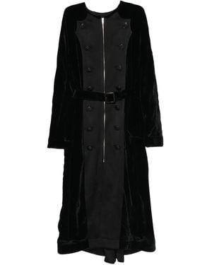 R13 Manteau Ceinturé Officer - Black