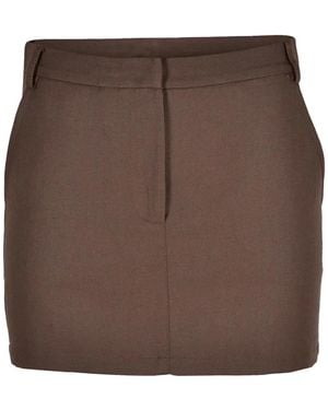Patrizia Pepe Mini-Rok Met Logopatch - Bruin