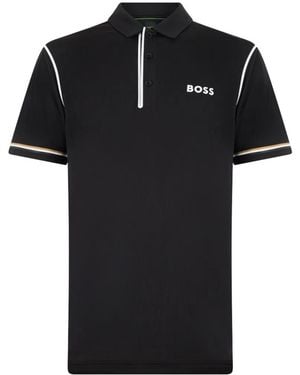 BOSS Polo Active Paddy De Tejido Ripstop - Negro