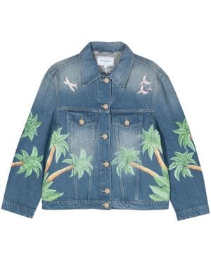 CASABLANCA Tennis Club Denim Jacket - Blue