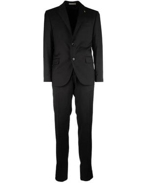 Corneliani Single-Breasted Notch-Lapel Suit - Black