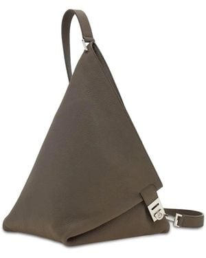 Ferragamo レザーショルダーバッグ - グレー