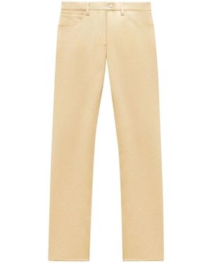 Courreges Slim-Fit Vinyl Trousers - Natural