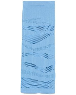 Akep Crochet-Knit Skirt - Blue