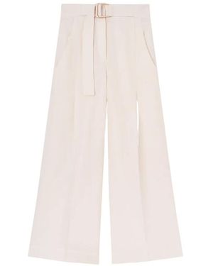 Fedeli Luca Belted Pleated Pants - White