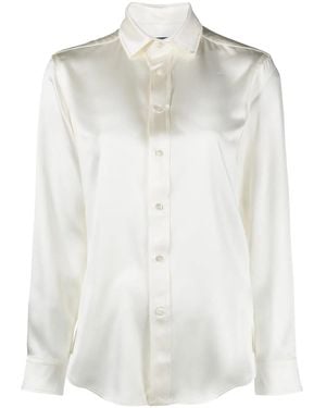 Polo Ralph Lauren Spread-Collar Silk Shirt - White