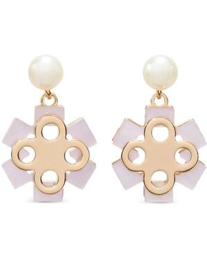 Tory Burch Forget Me Not Pearl Drop Earrings - Natural