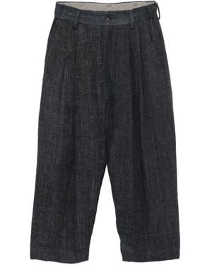 Ziggy Chen Pantalon En Lin - Gris
