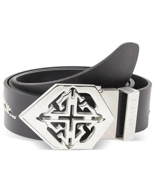 GUAPI Flame-Print Belt - White