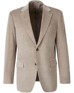 Canali Corduroy Two-Button Blazer - Brown