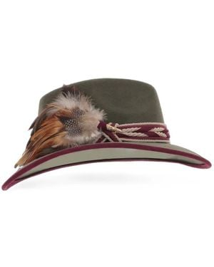 ALEXIA ALVAREZ DE TOLEDO Feather-Detail Hat - Brown