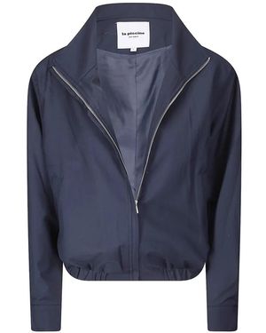 LA PISCINE Zip-Up Elasticated-Hem Bomber And Top Set - Blue