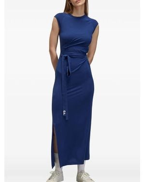 Y-3 Belted Stripe-Detail Dress - Blue