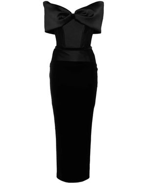 Cristallini Panelled-Design Midi Dress - Black