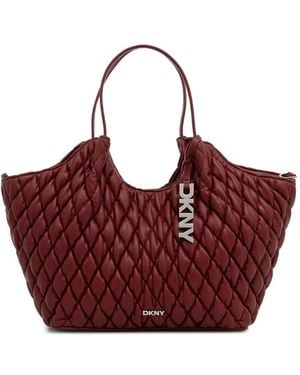 DKNY Paula Quilted Leather Tote Bag - Red
