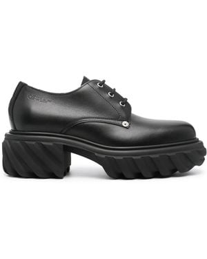 Off-White c/o Virgil Abloh Exploration Leather Derby Shoes - Black