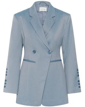 Gestuz Wendi Double-Breasted Blazer - Blue
