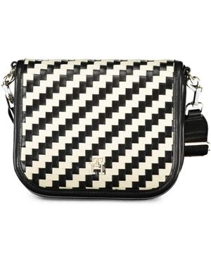 Tommy Hilfiger Julia Check-Pattern Cross Body Bag - Black