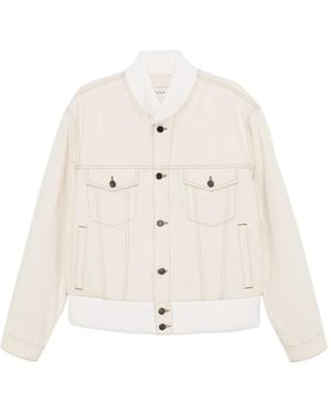 Lanvin Button-Up Bomber Jacket - White