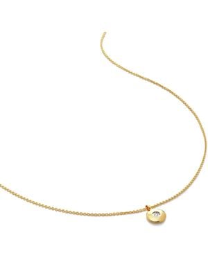 Monica Vinader 18Kt Recycled Vermeil Birthstone Diamond Pendant Necklace - Natural