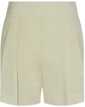 Max Mara Pleated Tailored Shorts - Natural