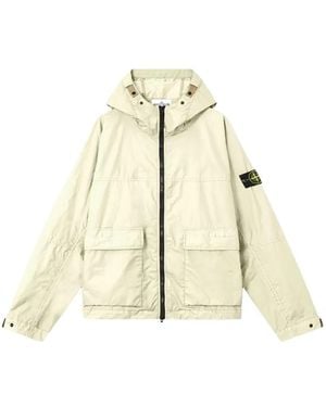 Stone Island Hooded Pocket Coat - Natural